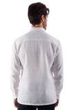 Barabas Wholesale Men's Stretchy See-through Wool Long Sleeve Shirts 4B72 White