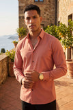 Barabas Wholesale Men's Strechy Solid Color Button Down Long Sleeve Shirts 4B76 Astro Dust