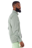 Barabas Wholesale Men's Strechy Solid Color Button Down Long Sleeve Shirts 4B76 Sage