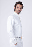 Barabas Wholesale Men's Strechy Solid Color Button Down Long Sleeve Shirts 4B76 White