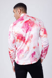 Barabas Wholesale Men's Floral Stretch Spear Point Collar Long Sleeve Shirt 4B99 Orange