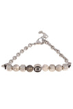 Barabas Wholesale Unisex Picasso Stone and Chain Bangles Bracelets 4BB08 Bone