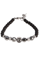 Barabas Wholesale Unisex Obsidian and Hematite Bangles Bracelets 4BB09 Black