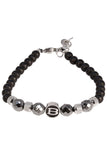 Barabas Wholesale Unisex Obsidian and Hematite Bangles Bracelets 4BB09 Black