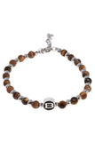 Barabas Wholesale Unisex Woodgrain Jasper and Silver Beads Bracelets 4BB11 Coffee