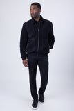 Barabas Wholesale Men's Weave Pattern Velvet Winter Bomber Jacket 4BH87 Black 