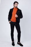 Barabas Wholesale Men's Crocodile Pattern Velvet Bomber Winter Jacket 4BH88 Black