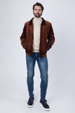 Barabas Wholesale Men's Crocodile Pattern Velvet Bomber Winter Jacket 4BH88 Brown