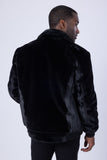 Barabas Wholesale Men's Fur Solid Color Warm Winter Bomber Jacket 4BH89 Black