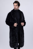 Barabas Wholesale Men's Fur Shawl Lapel Luxury Long Coat 4BHL04 Black