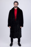 Barabas Wholesale Men's Fur Shawl Lapel Luxury Long Coat 4BHL04 Black