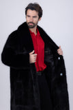 Barabas Wholesale Men's Fur Shawl Lapel Luxury Long Coat 4BHL04 Black