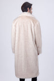 Barabas Wholesale Men's Fur Shawl Lapel Luxury Long Coat 4BHL04 Cream