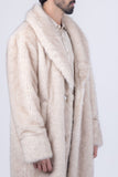 Barabas Wholesale Men's Fur Shawl Lapel Luxury Long Coat 4BHL04 Cream