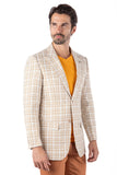 Barabas Men's Wholesale Weave Pattern Premium Peak Lapel Blazer 4BL24 Camel