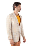 Barabas Men's Wholesale Weave Pattern Premium Peak Lapel Blazer 4BL24 Tan