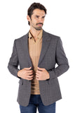 Barabas Wholesale Men's Wool Fabric Matte Solid Peak Lapel Blazer 4BL31 Grey
