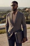 Barabas Wholesale Men's Wool Fabric Matte Solid Peak Lapel Blazer 4BL31 Grey