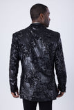 Barabas Wholesale Men's Floral Baroque Sequins Luxury Prom Blazer 4BL39 Black