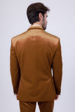Barabas Wholesale Men's Velvet Solid Color Shine Luxury Blazer 4BL40 Coffee