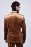 Barabas Wholesale Men's Velvet Solid Color Shine Luxury Blazer 4BL40 Coffee