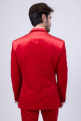 Barabas Wholesale Men's Velvet Solid Color Shine Luxury Blazer 4BL40 Red