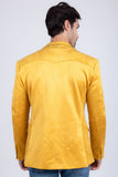 Barabas Wholesale Men's Suede Matte Solid Peak Lapel Blazer 4BL56 Yellow