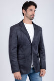 Barabas Wholesale Men's Suede Matte Solid Peak Lapel Blazer 4BL56 Charcoal