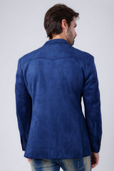 Barabas Wholesale Men's Velvet Matte Solid Peak Lapel Blazer 4BL56 Ocean