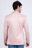 Barabas Wholesale Men's Suede Matte Solid Peak Lapel Blazer 4BL56 Pink