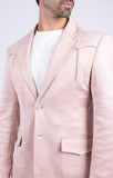 Barabas Wholesale Men's Suede Matte Solid Peak Lapel Blazer 4BL56 Pink