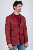 Barabas Wholesale Men's Suede Matte Solid Peak Lapel Blazer 4BL56 Red