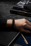 Barabas Wholesale Unisex Braided Leather Metal Bangle Bracelets 4BMS01 Black
