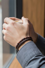 Barabas Wholesale Unisex Multi-Layer Beaded Bangle Bracelets 4BMS06 Brown