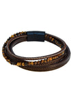 Barabas Unisex Rope Multi-Layer Braided Leather Bracelets 4BMS10 Coffee