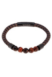 Barabas Wholesale Unisex Braided Rope Leather Beaded Bangles Bracelets 4BMS11 Cofee