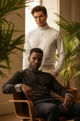 Barabas Wholesale Men's Turtleneck Rhinestones Collar Long Sleeve Shirts 4BR411