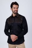 Barabas Wholesale Men's Rhinestones Button Down Long Sleeve Shirts 4BR412 Gold