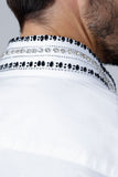 Barabas Wholesale Men's Rhinestones Button Down Long Sleeve Shirts 4BR412 White Black Silver