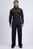 Barabas Wholesale Men's Rhinestones Pearls Button Down Long Sleeve Shirts 4BR413 Black Gold