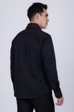 Barabas Wholesale Men's Rhinestones Pearls Button Down Long Sleeve Shirts 4BR413 Black Blue