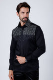 Barabas Wholesale Men's Rhinestones Pearls Button Down Long Sleeve Shirts 4BR413 Black Silver