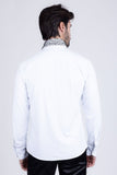 Barabas Wholesale Men's Rhinestones Pearls Button Down Long Sleeve Shirts 4BR413 White Black