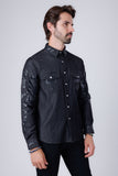 Barabas Wholesale Men's Studded Stretchy Button Down Long Sleeve Shirts 4BR414 Black