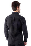 Barabas Wholesale Men's Rhinestones Button Down Long Sleeve Shirts 4BR58 Black