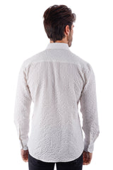 Barabas Wholesale Men's Rhinestones Button Down Long Sleeve Shirts 4BR58 White