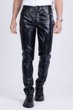 Barabas Wholesale Men's PU Leather Shiny Stretch Casual Pants 4CP100 Black