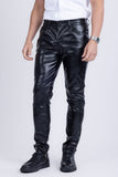 Barabas Wholesale Men's PU Leather Shiny Stretch Casual Pants 4CP100 Black