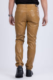 Barabas Wholesale Men's PU Leather Shiny Stretch Casual Pants 4CP100 Yellow