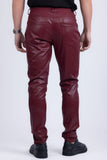 Barabas Wholesale Men's PU Leather Shiny Stretch Casual Pants 4CP100 Red